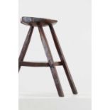 An elm and oak vernacular stool,