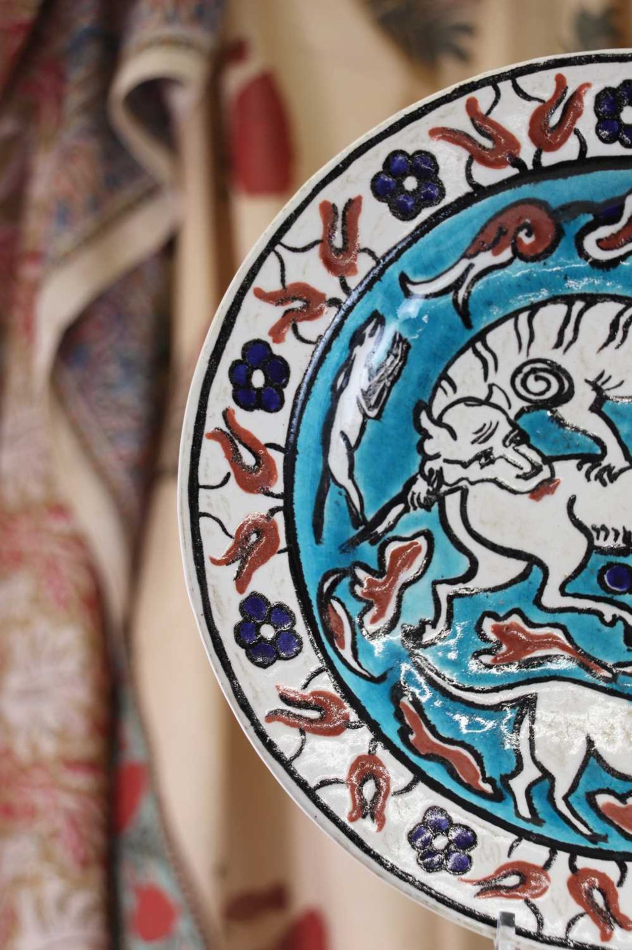 An Iznik-style pottery charger, - Image 3 of 8