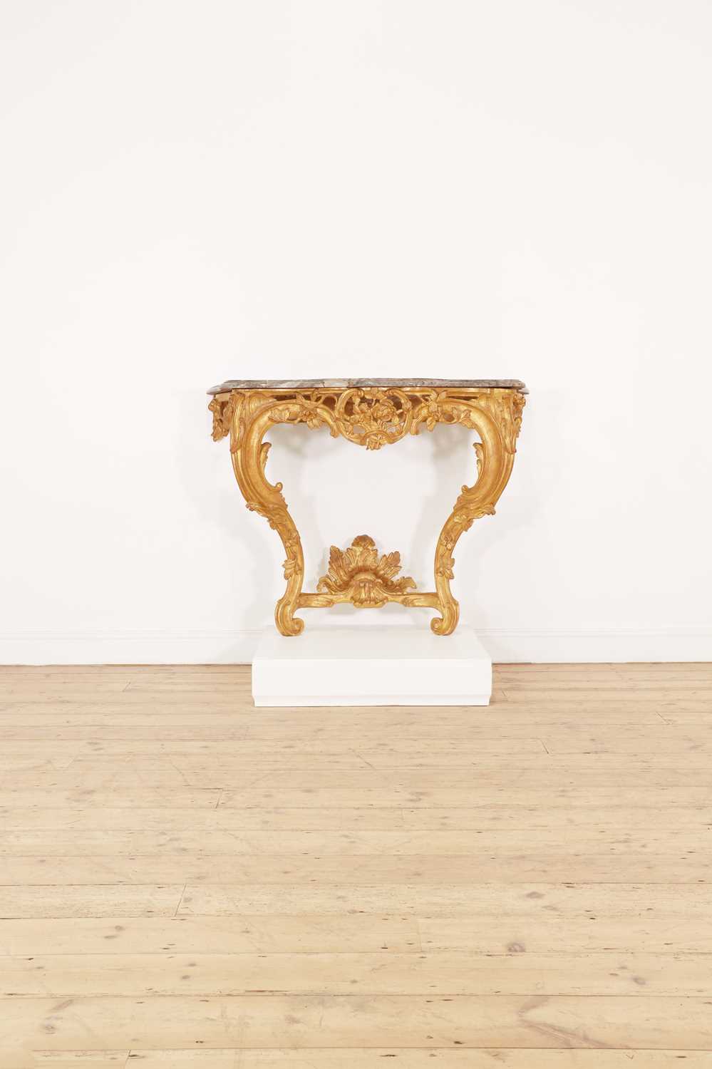 A Louis XV giltwood console table, - Image 3 of 27
