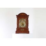 An Edwardian inlaid mahogany mantel clock,