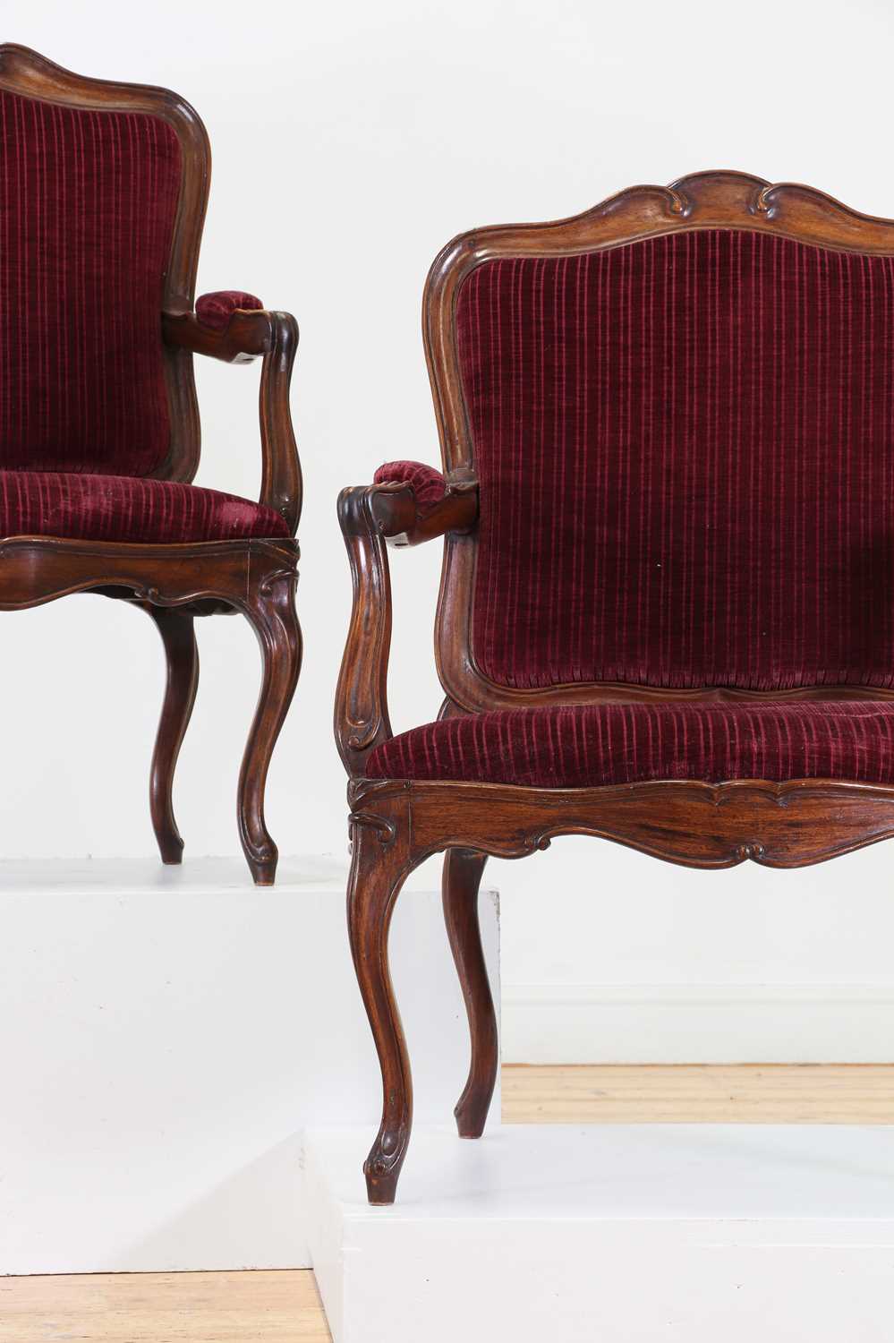 A pair of Louis XV-style fauteuils, - Image 2 of 4