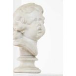 A carved marble bust,