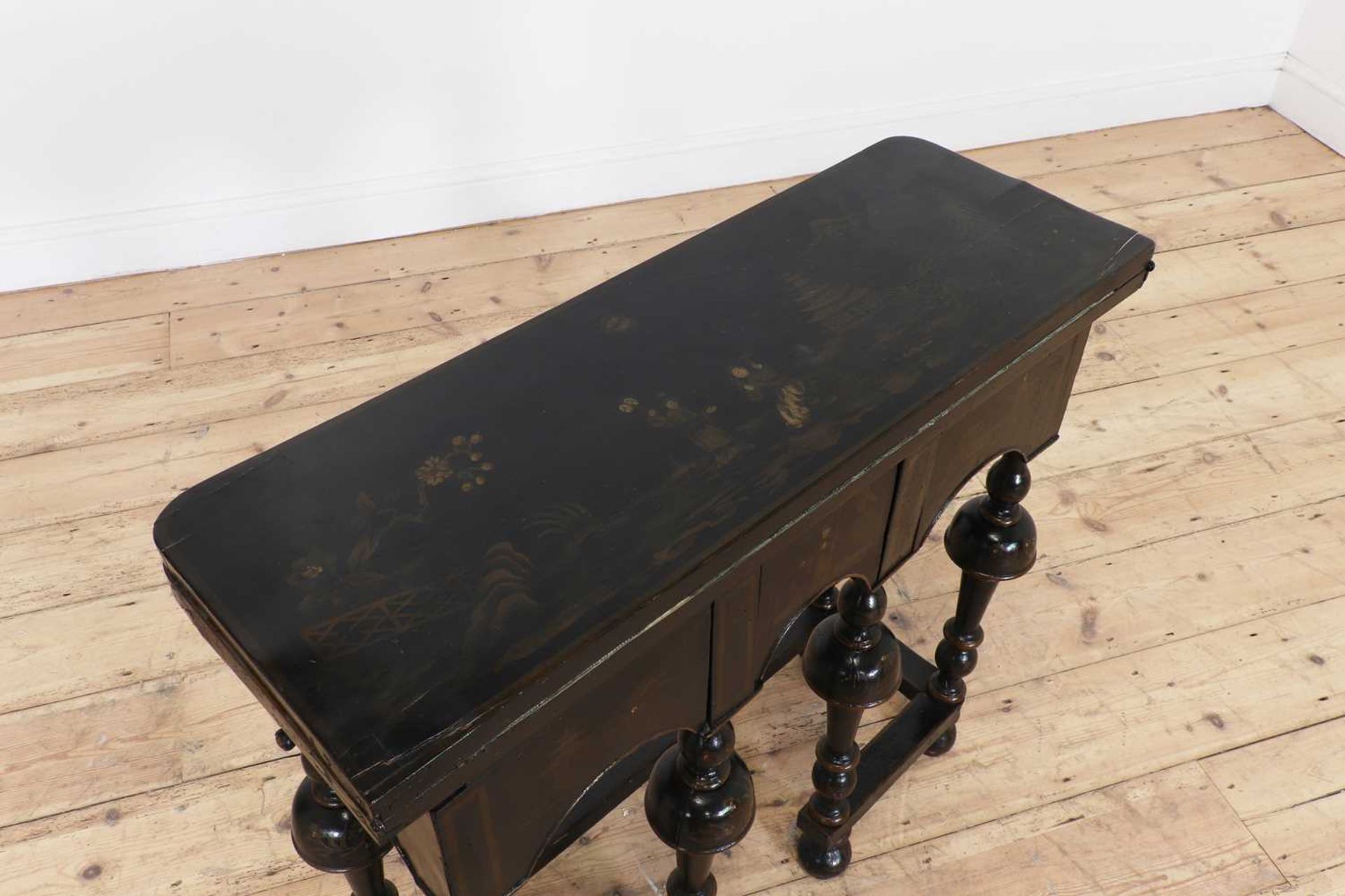 A William and Mary black-lacquered card table, - Image 5 of 6