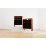 A pair of Edwardian satinwood bookcases,