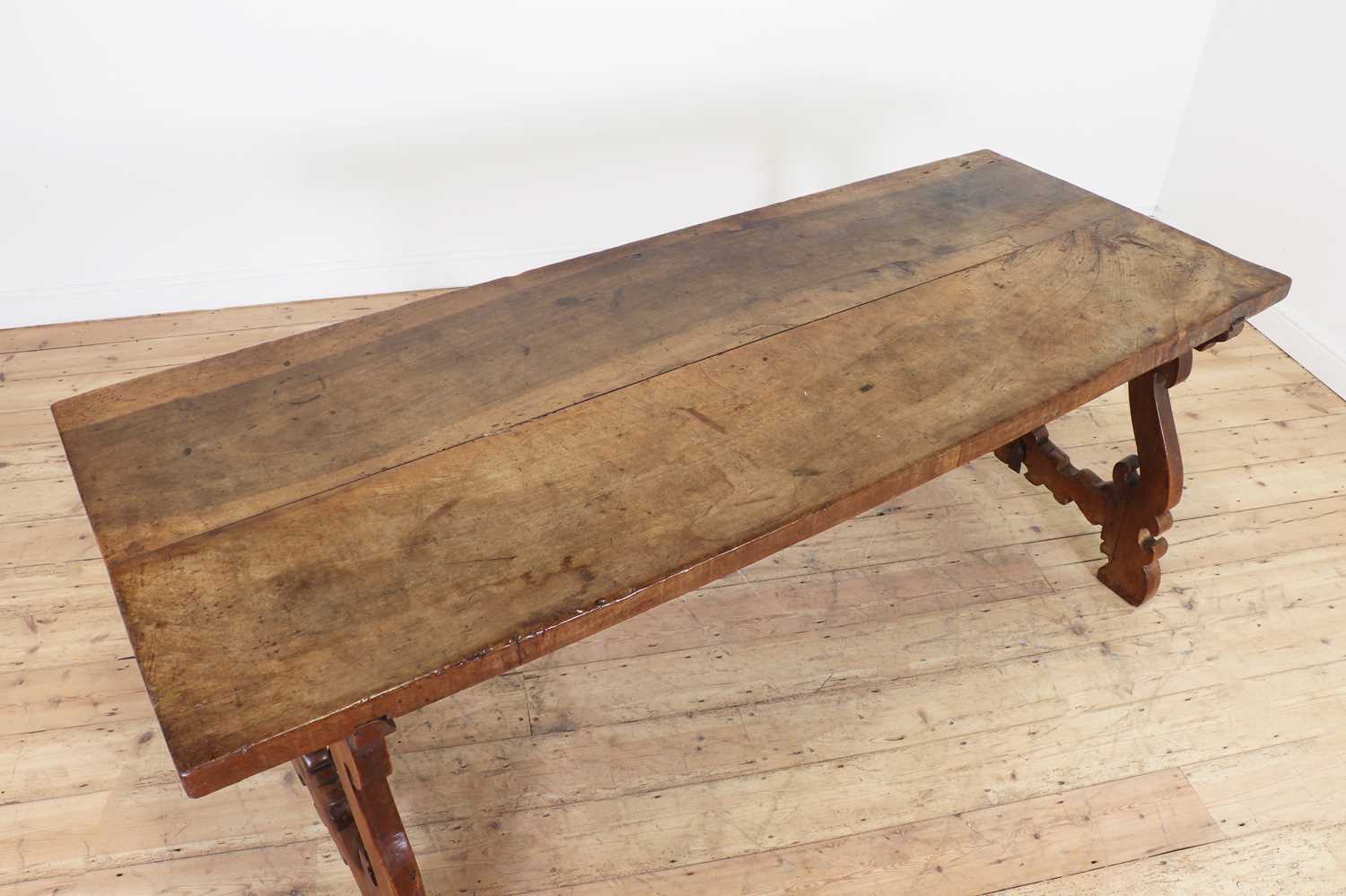 A walnut and wrought iron table, - Image 5 of 30