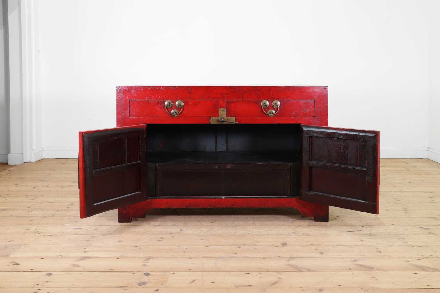 A red-lacquered elm side cabinet, - Image 9 of 12