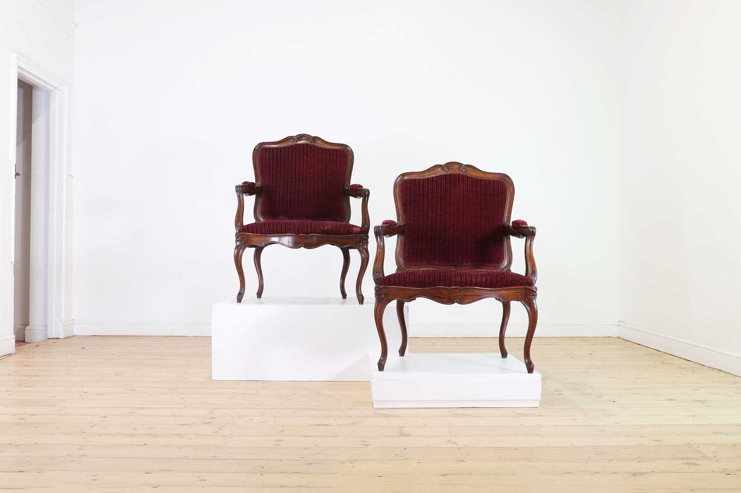 A pair of Louis XV-style fauteuils,