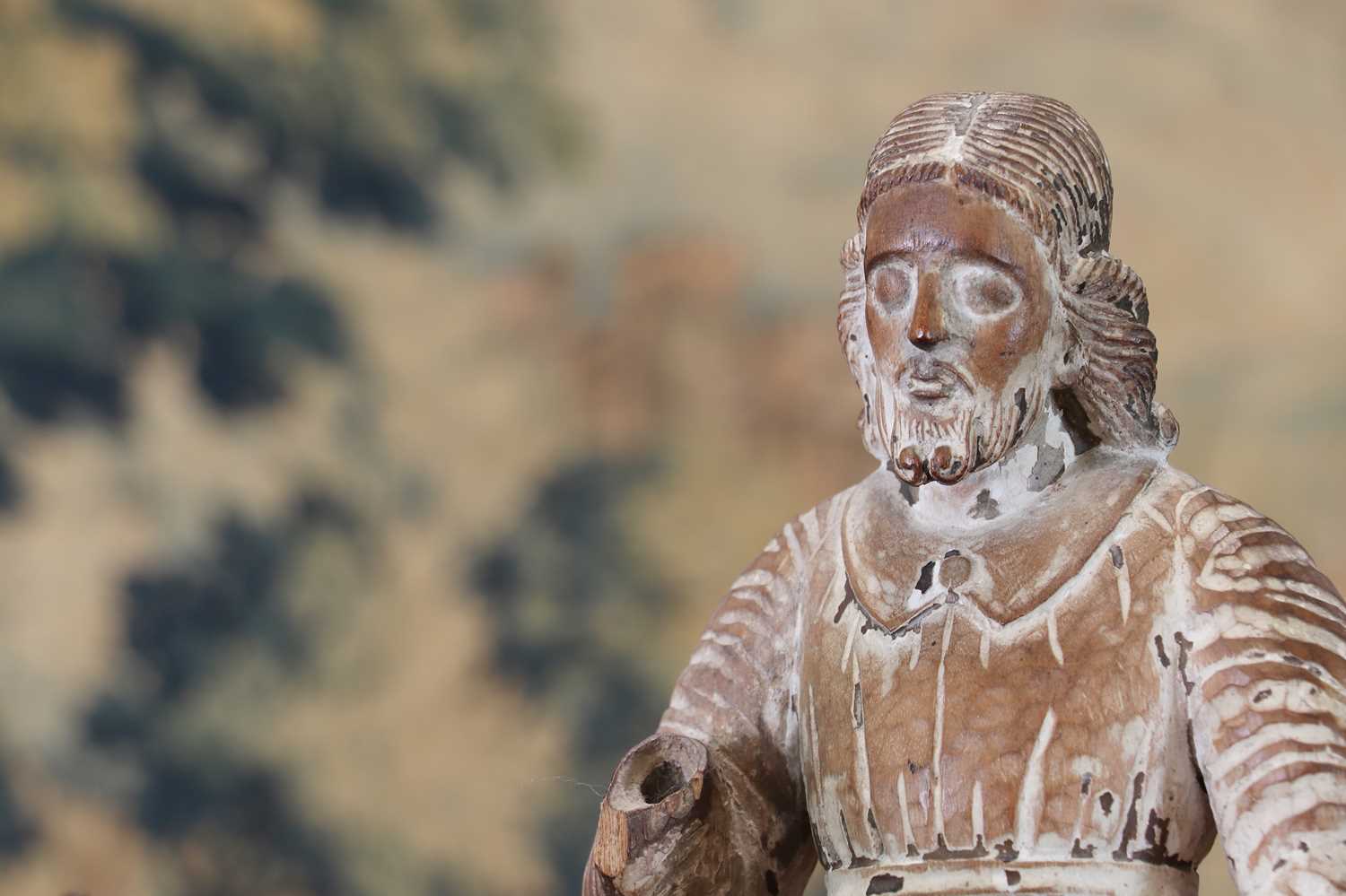 A group of carved and polychrome-painted wooden saints, - Image 9 of 17