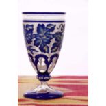 A Bohemian cased glass goblet,