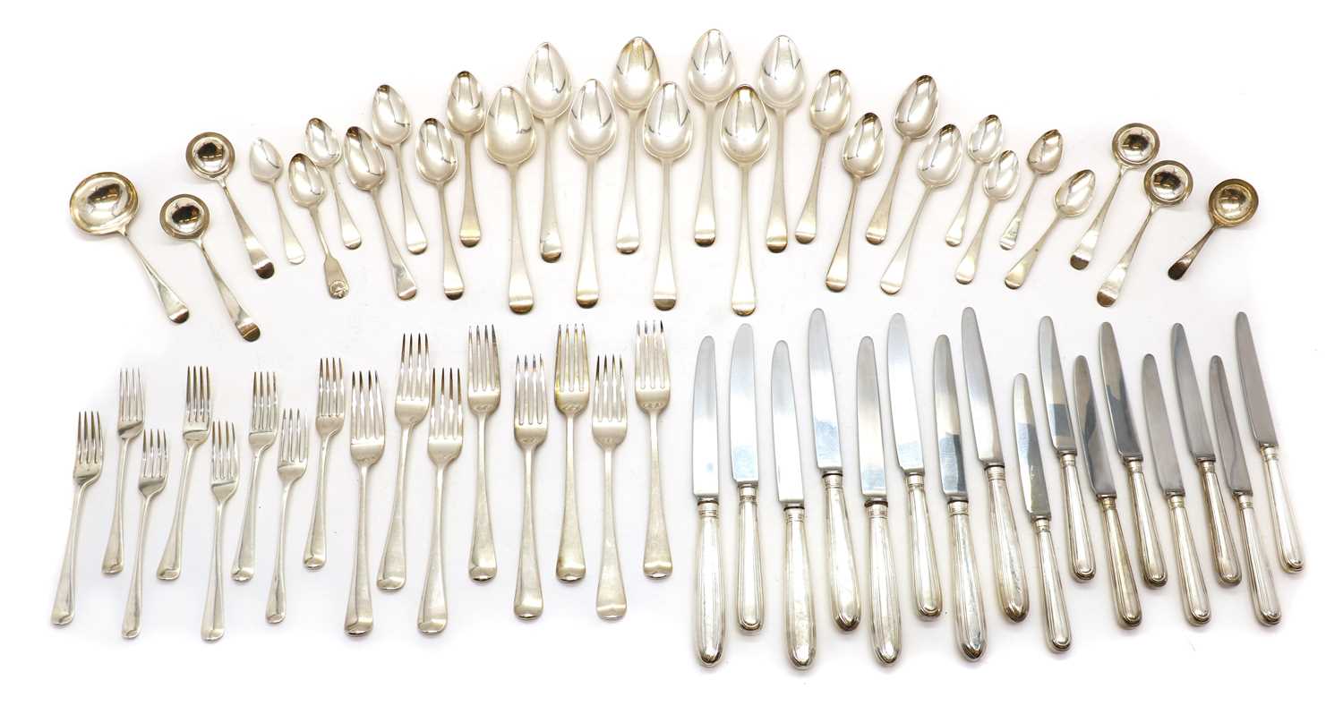 A large collection of silver flatware,