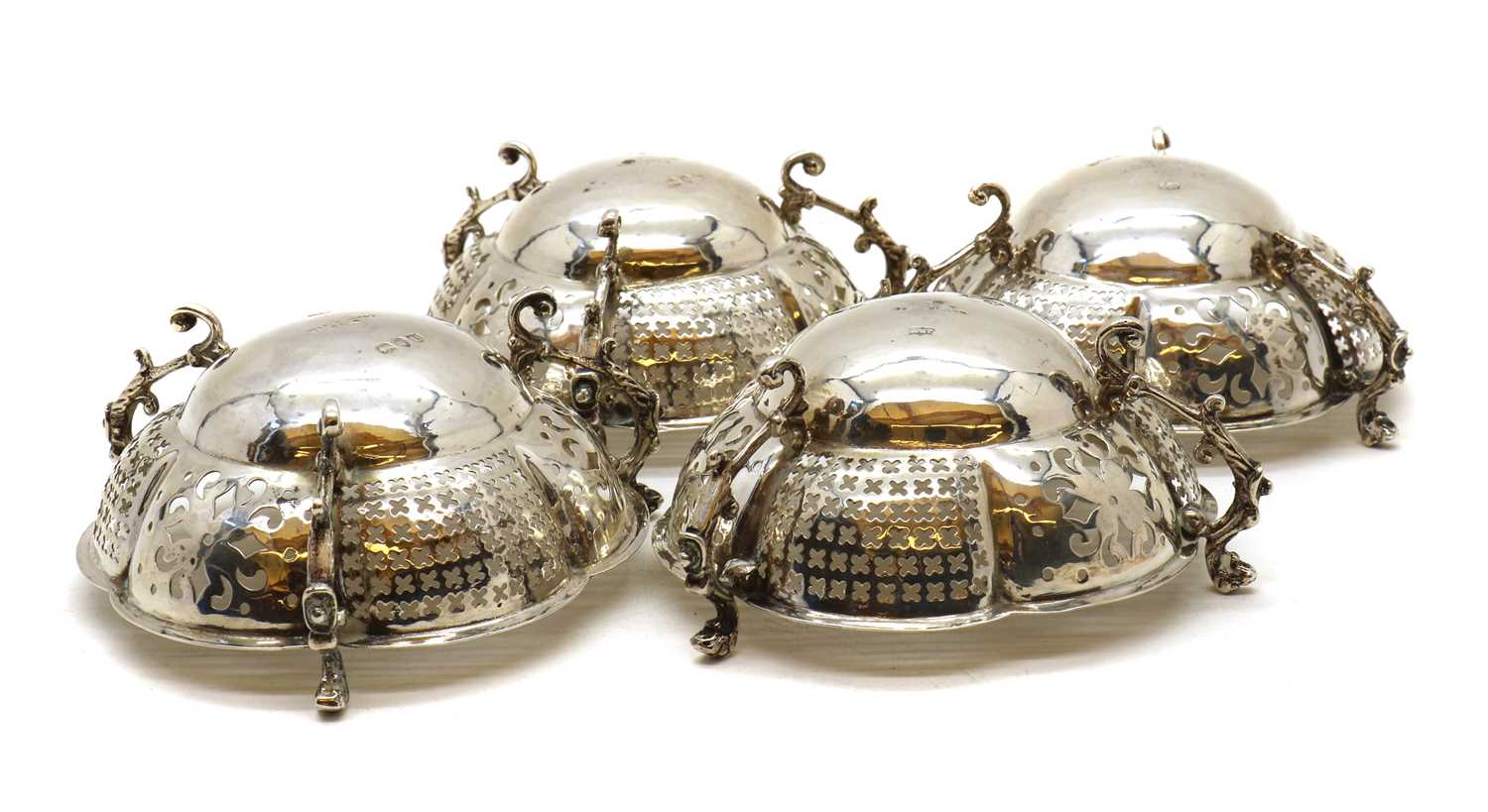 A set of four Victorian silver bon bon dishes - Image 3 of 3