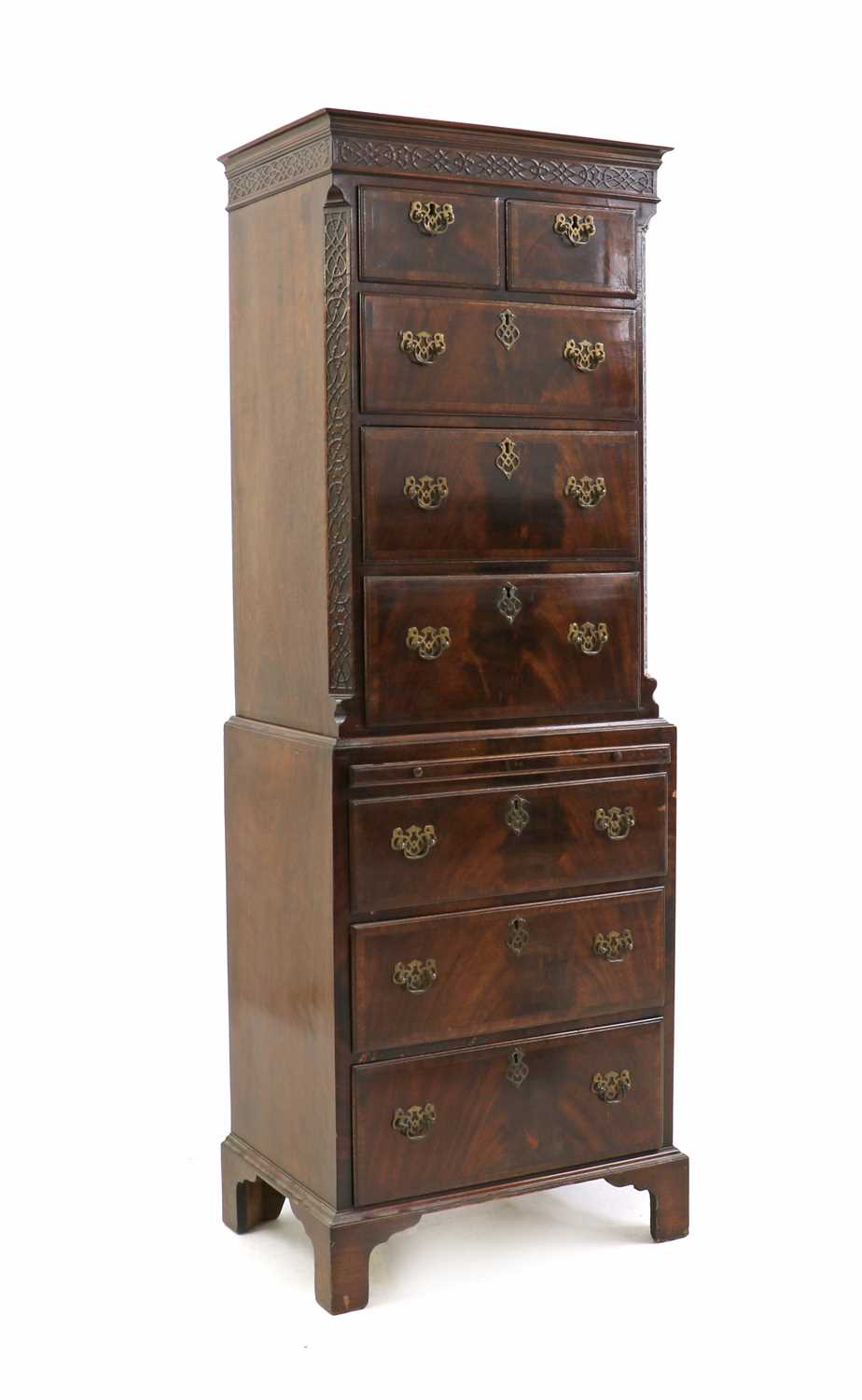 A George III style mahogany chest on chest