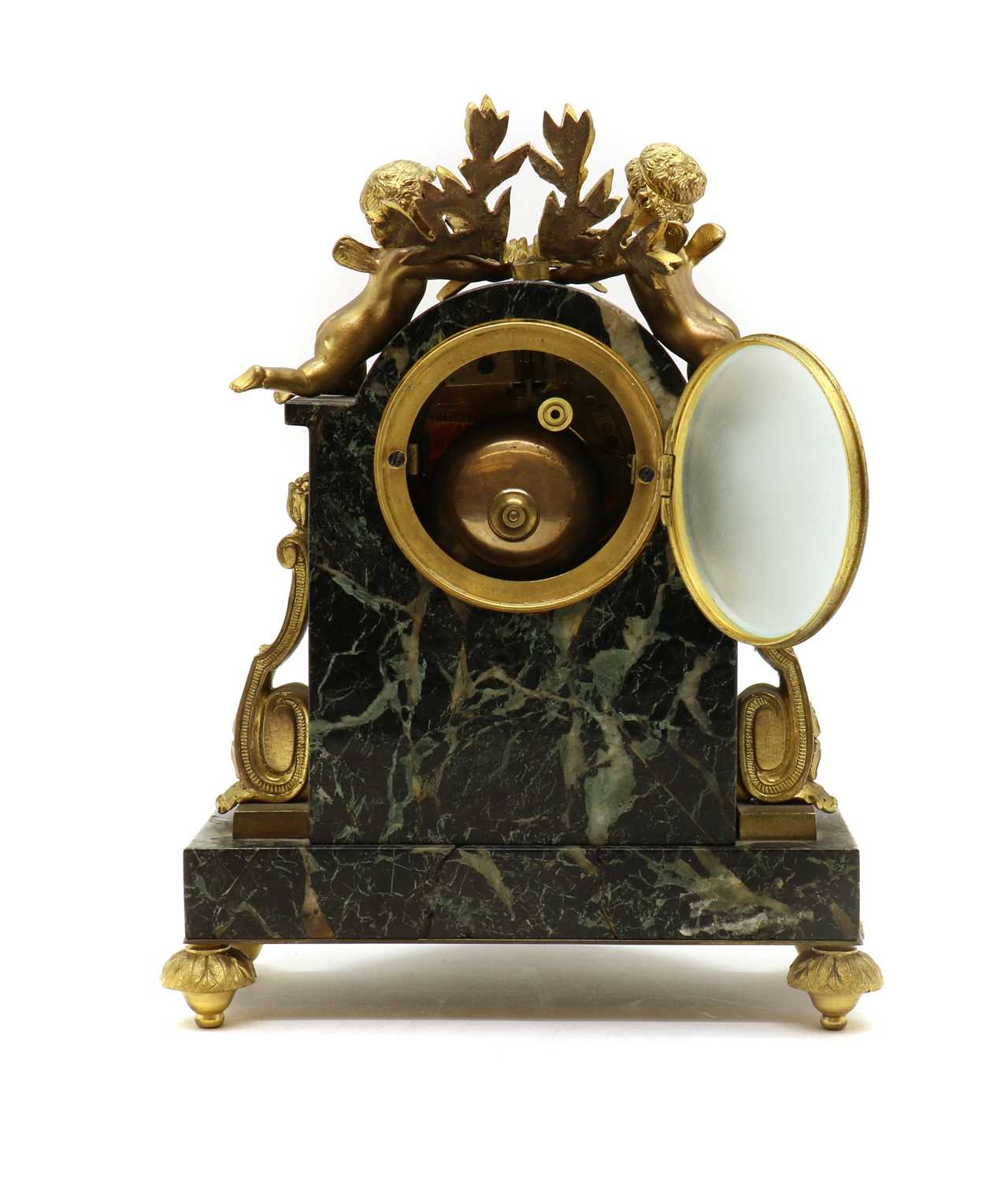 A French ormolu and marble mantel clock, - Image 3 of 3