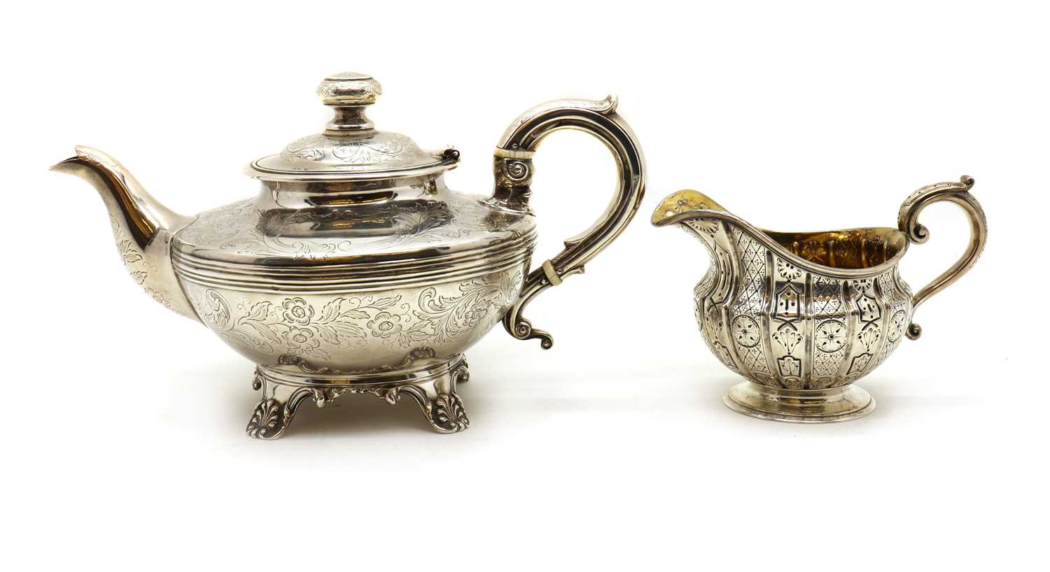 A Victorian silver teapot, - Image 2 of 3