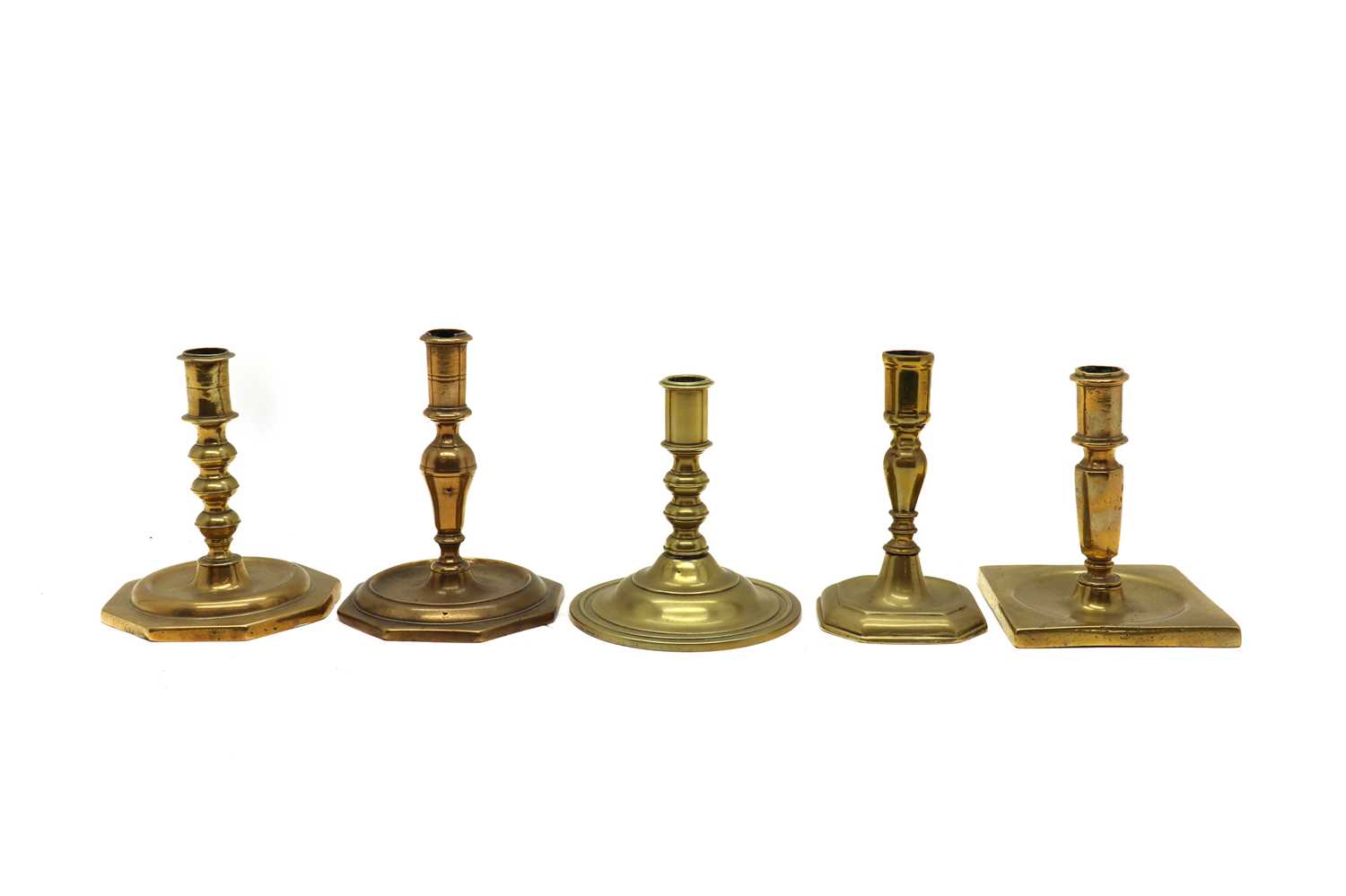 Five brass candlesticks - Image 2 of 3