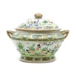 A Chinese famille rose tureen and cover,