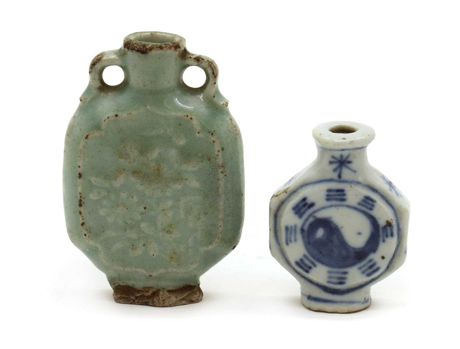 Two Chinese porcelain snuff bottles,