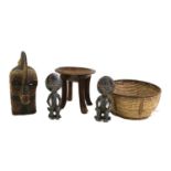 Four African ethnographic carved wood items,