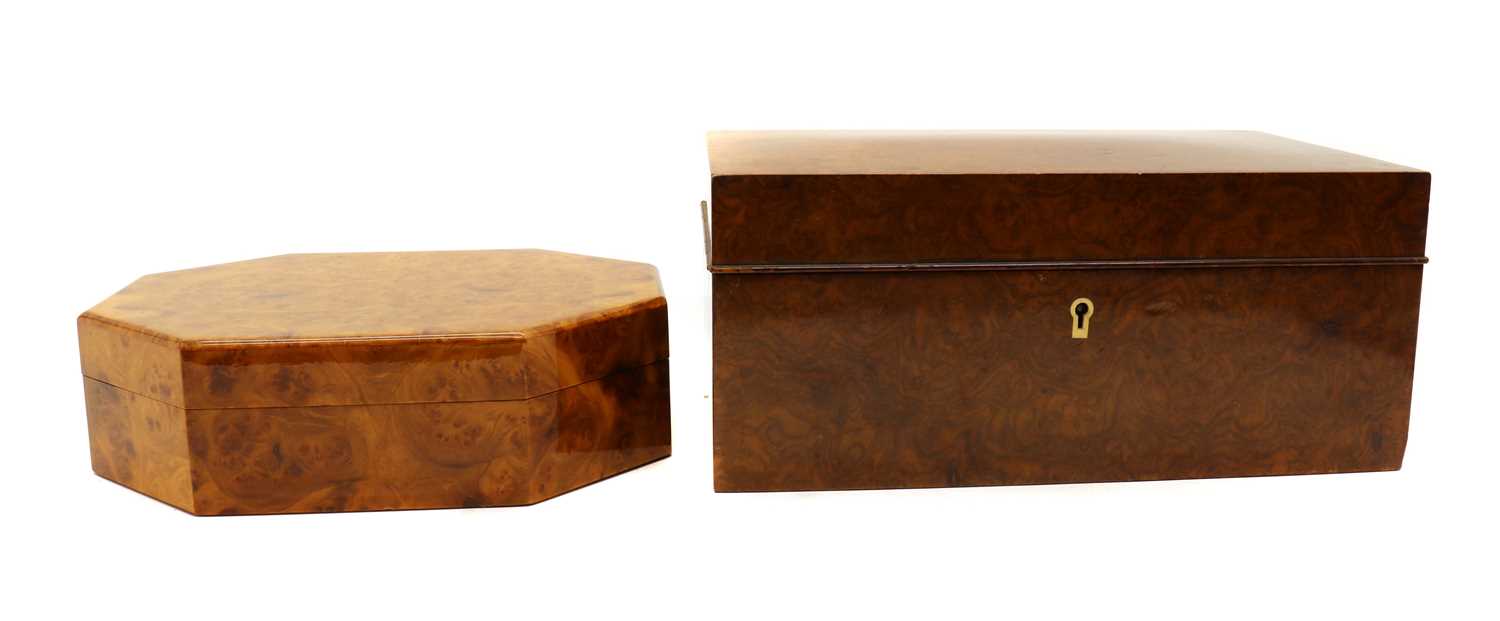 A Dunhill burr walnut humidor,