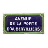 A Parisian French enamel sign,