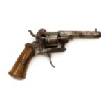 A Belgium pinfire revolver