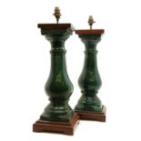 A pair of Continental earthenware table lamps