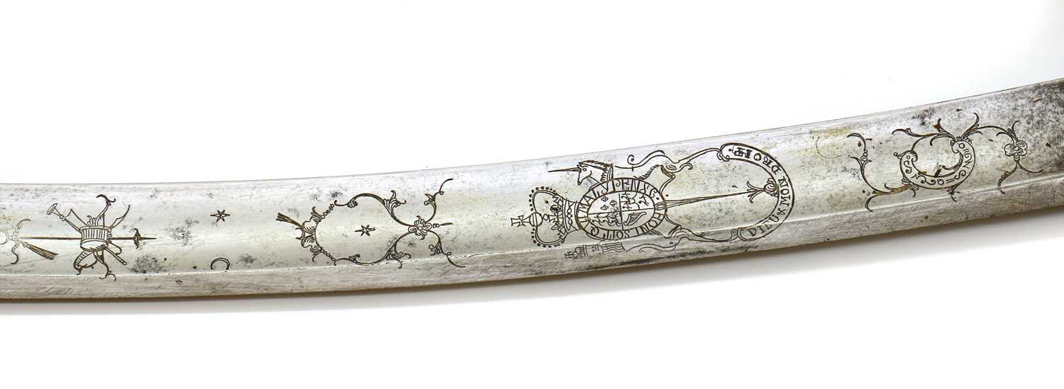 A 1796 Pattern Light Cavalry Officer's sabre and scabbard, - Image 3 of 6