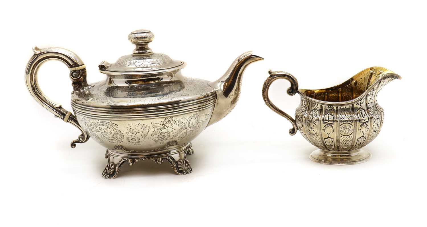 A Victorian silver teapot,
