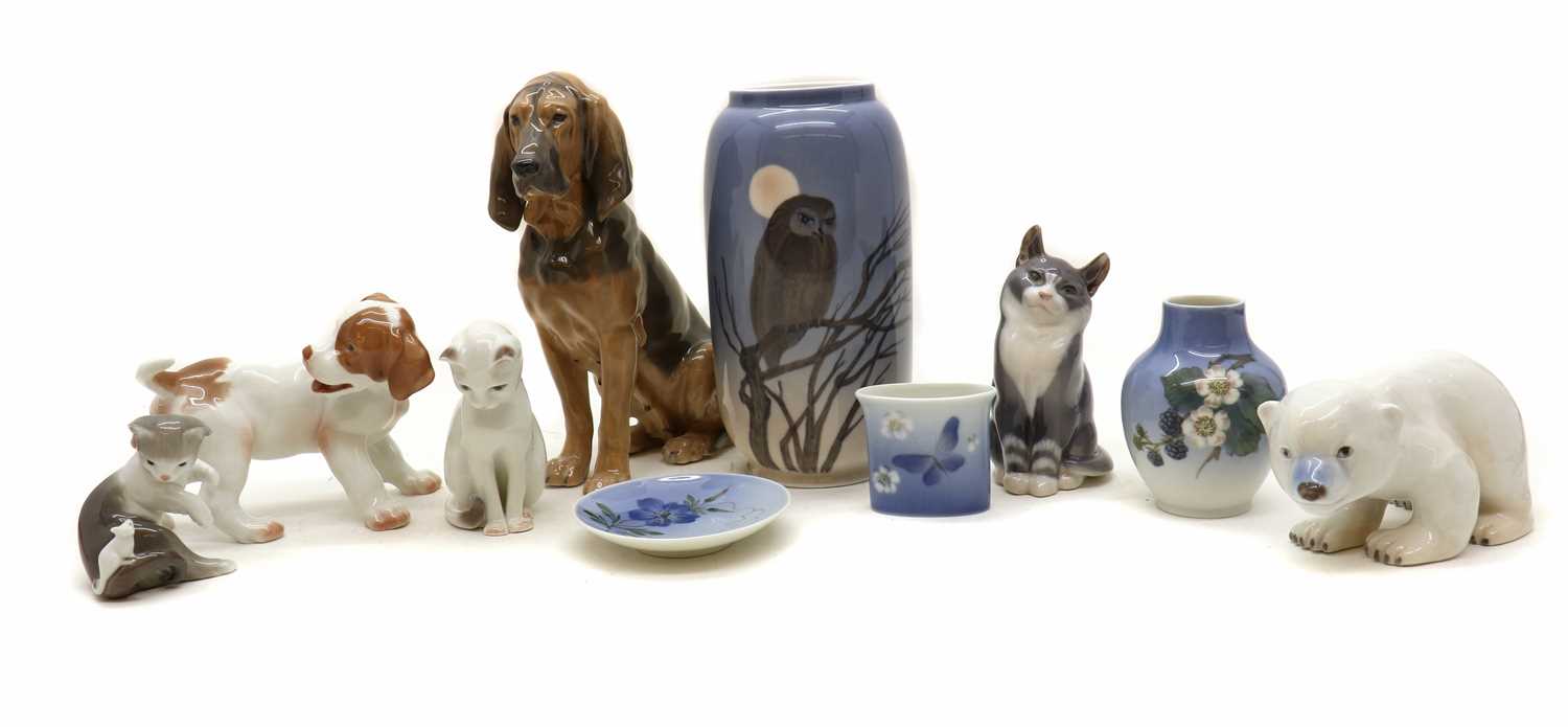 A collection of Royal Copenhagen porcelain figures,