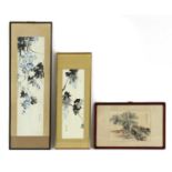 Three Chinese gouache paintings,