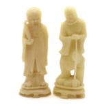 Two Chinese soapstone figures,