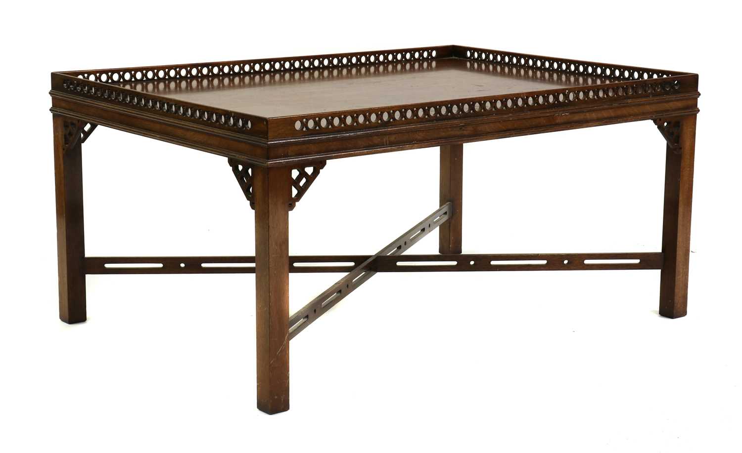 A mahogany Chippendale-style coffee table, - Image 3 of 3