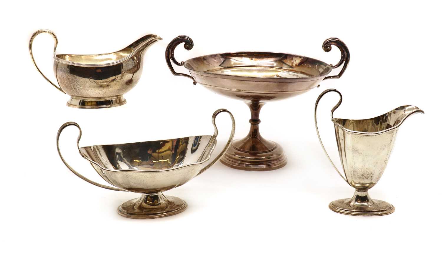 A collection of silver items,