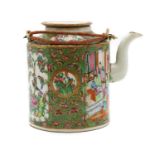 A Chinese famille rose canton tea kettle,