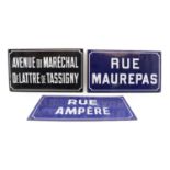 A group of three French enamel signs,