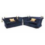 A pair of modern Knoll style settees,