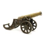 An Edwardian ceremonial brass cannon,