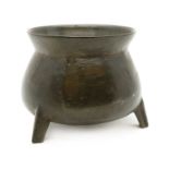 A bronze cauldron