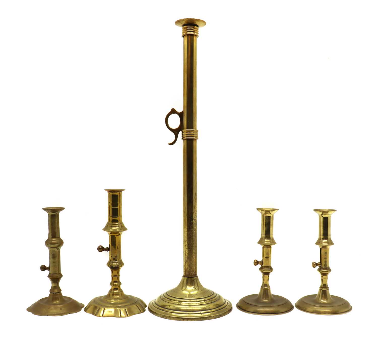 A tall brass candlestick, - Image 2 of 3