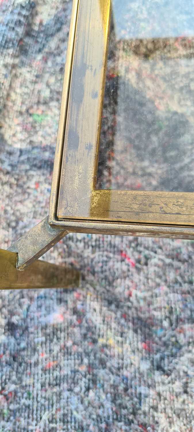 A pair of two tiered brass side tables, - Image 9 of 21