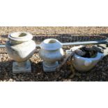 Two marble garden urns