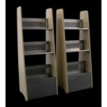 A pair of tapering bookcases,