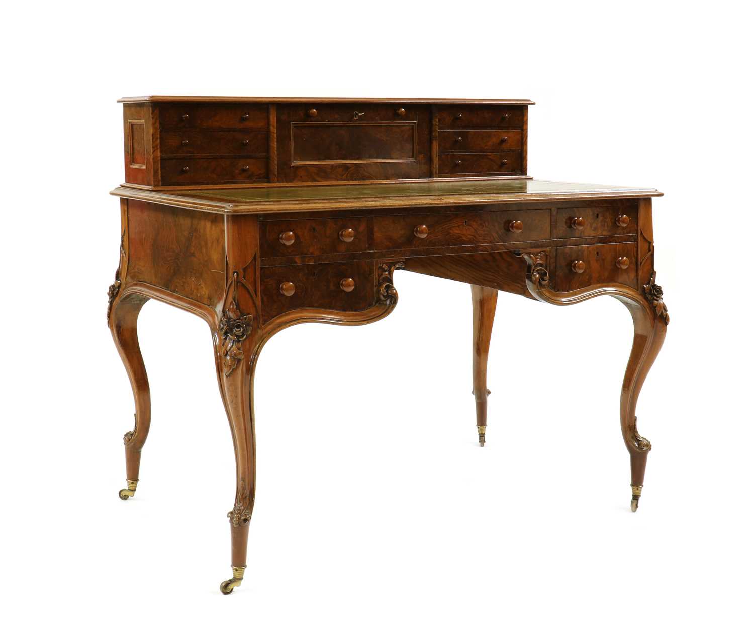 A Victorian walnut writing desk,