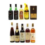 A selection of wines and spirits,