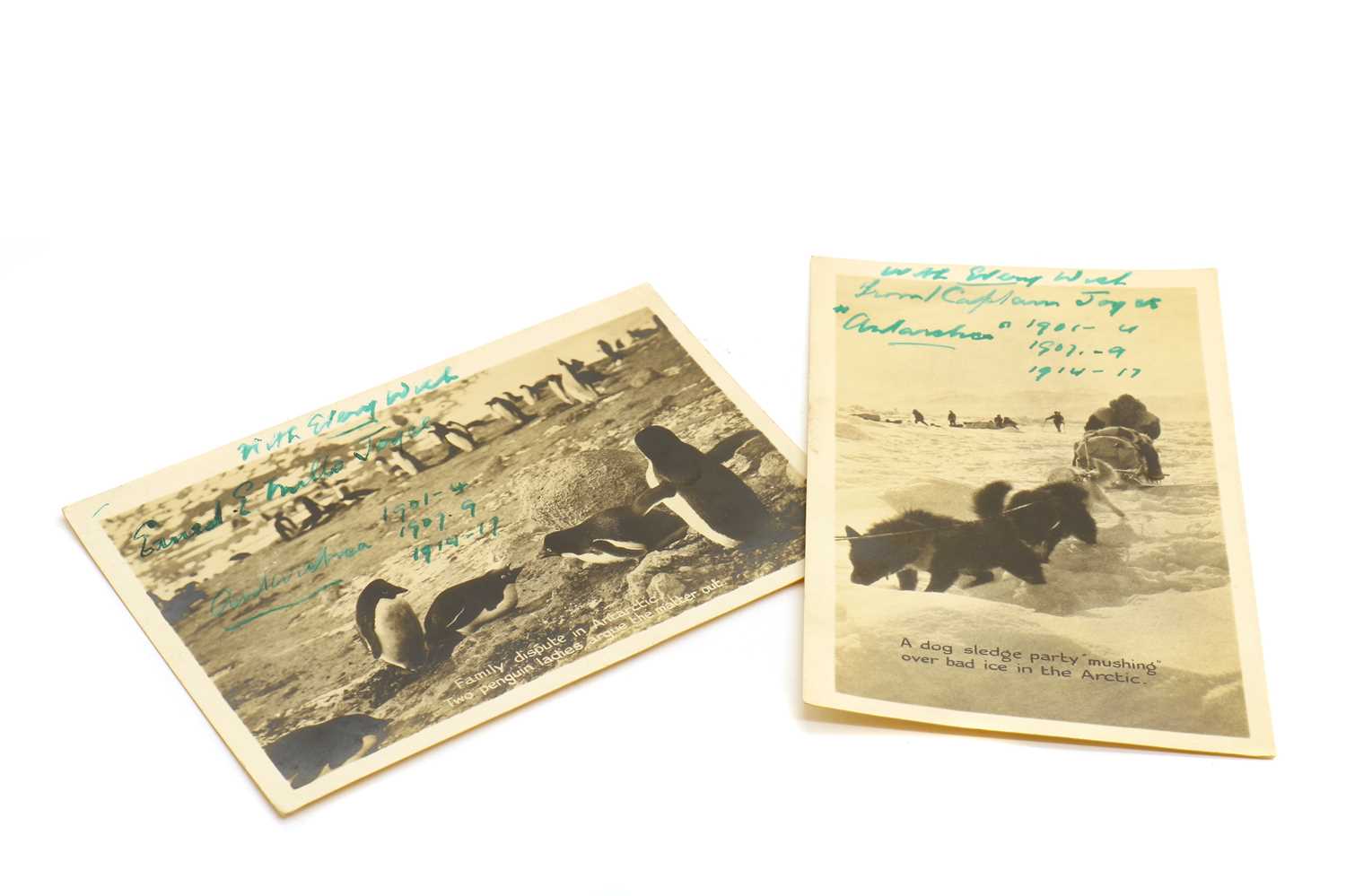 Two signed Antarctic expedition postcards