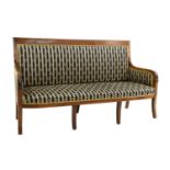 A French walnut settee,