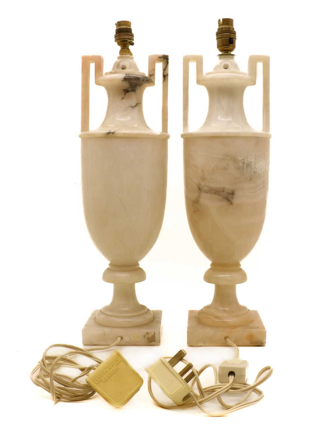 A pair of Italian alabaster urn lamps, - Image 3 of 5