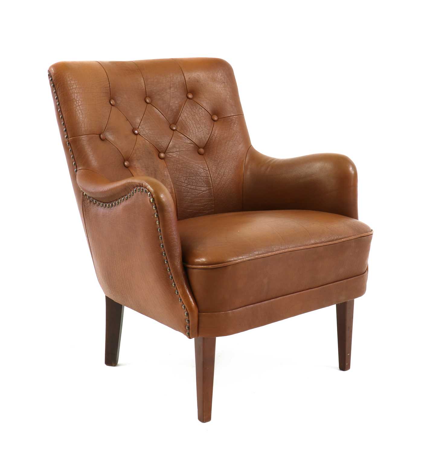 A Danish leather club chair,