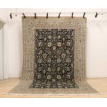 A Persian wool and silk Nain rug