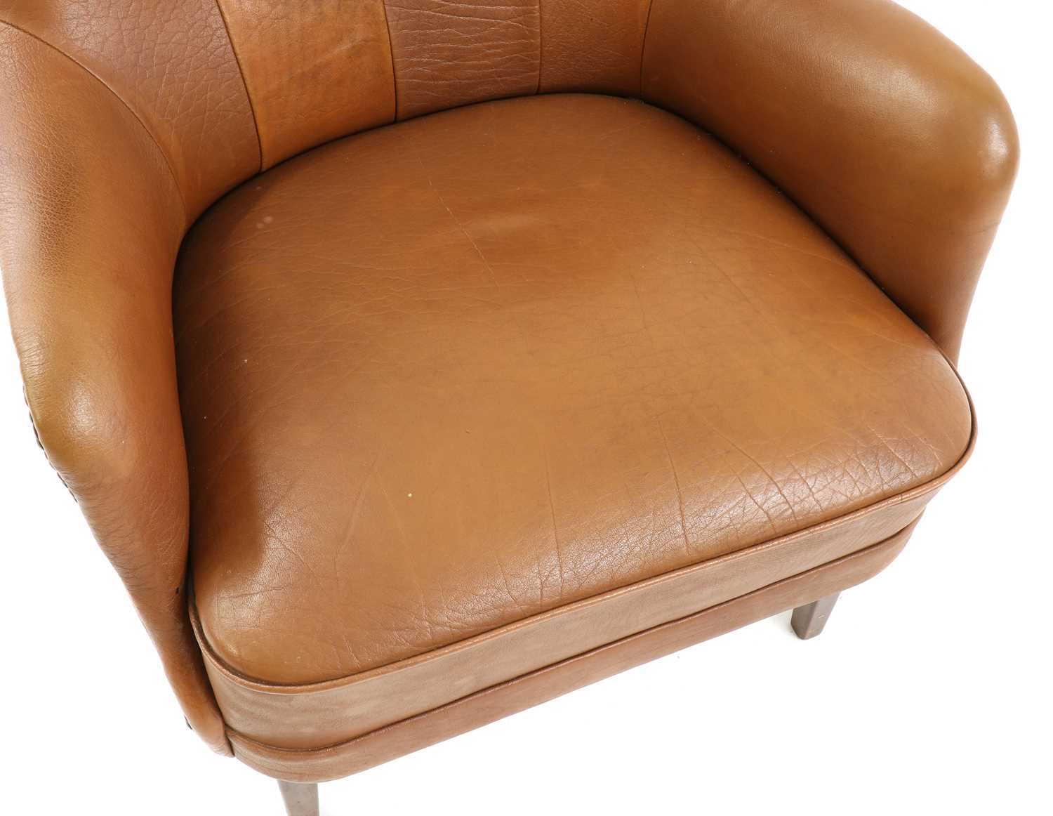 A Danish leather club chair, - Image 3 of 4